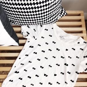 JCREW signature cotton tee w/ velvet heart pattern